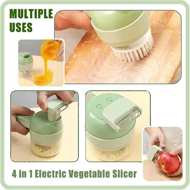 š„ 4-in-1 Rechargeable Electric Vegetable Cutter