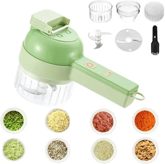 🥗 4-in-1 Rechargeable Electric Vegetable Cutter